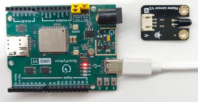 初学者视角体验：【EC800X Duino 开发板】传感器体验-火焰检测传感器！