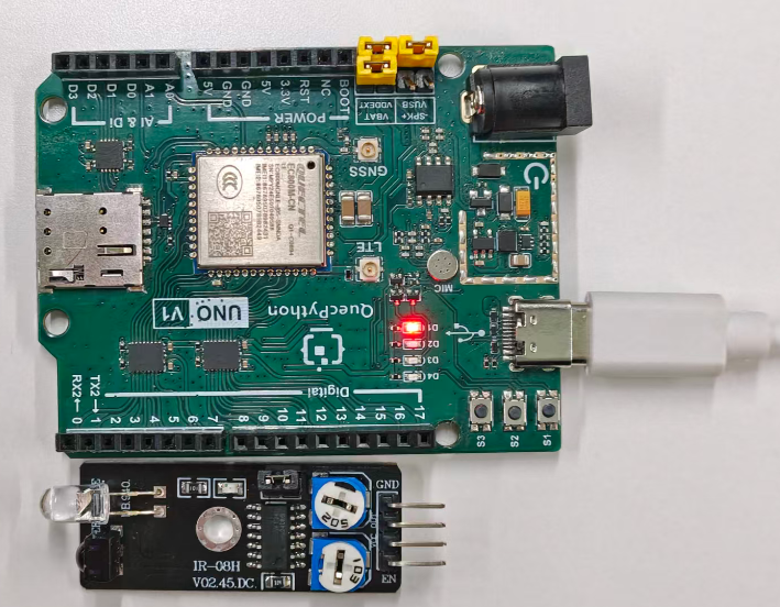 初学者视角体验：【EC800X Duino 开发板】传感器体验-障碍检测！